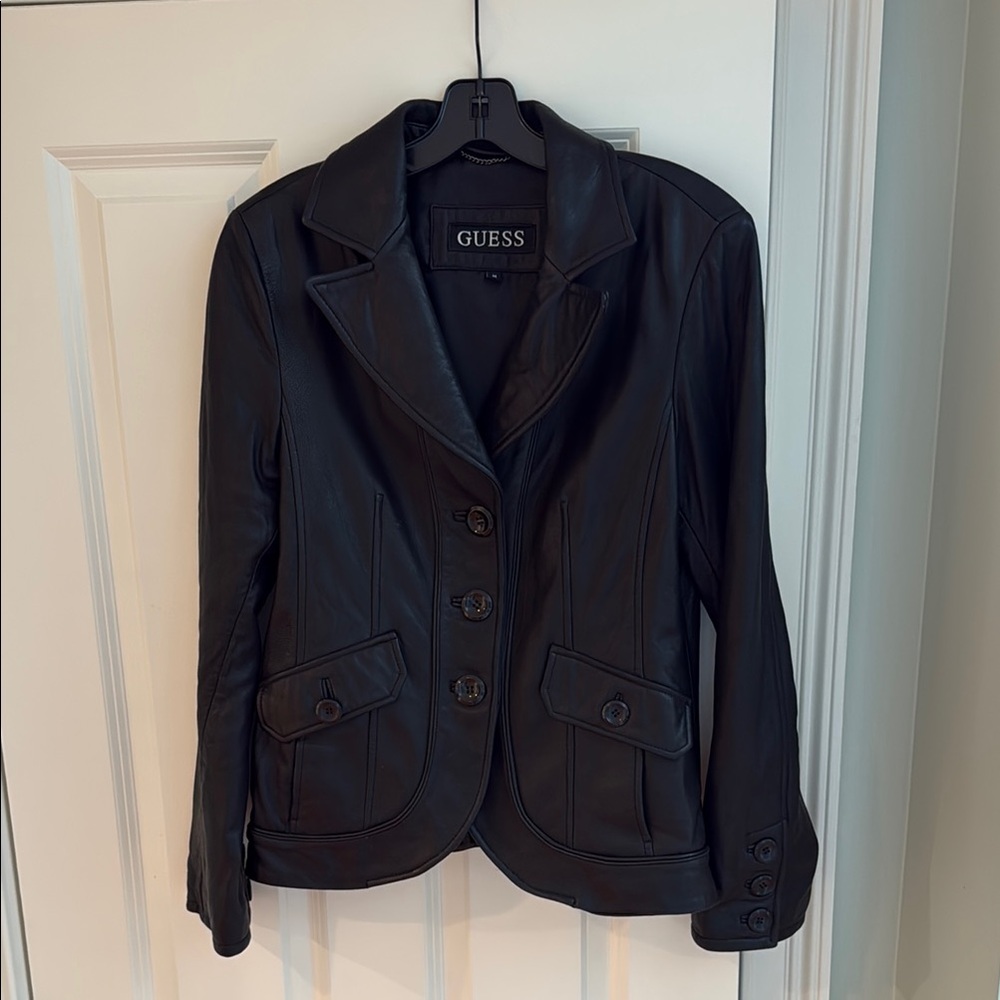 GUESS Women's Black Leather Jacket